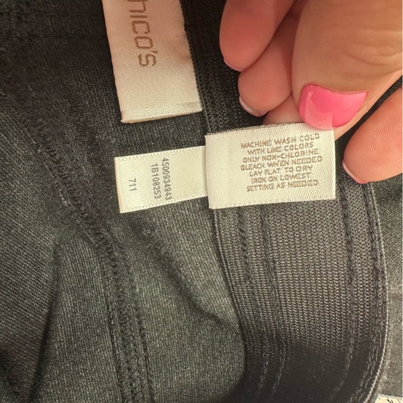 chico's dark grey pull on bootcut Pants sz 1 (M 8) business casual classic - Picture 7 of 8